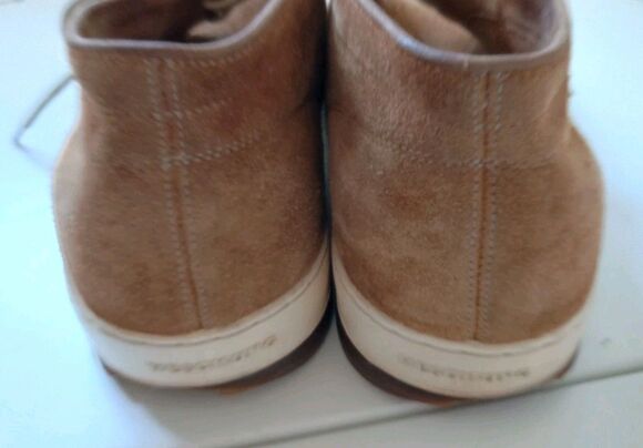 HESCHUNG Mens Oxfords Tan Brown Suede Shoes Size 8 EU 41 Classic Lace Up Chukka
